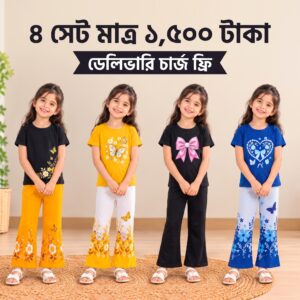 কুঁচি হাতা টপ + স্টাইলিশ প্যান্ট সেট - কোড : 17