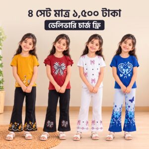 কুঁচি হাতা টপ + স্টাইলিশ প্যান্ট সেট - কোড : 03